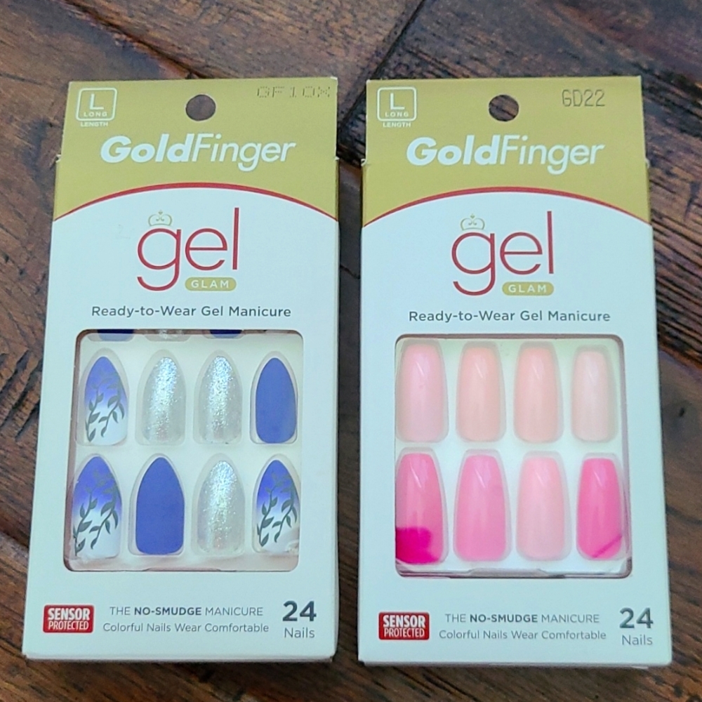 Set of Gold Finger Gel Manicure